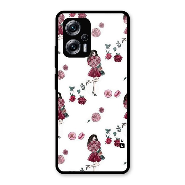 Girl With Flowers Glass Back Case for Redmi K50i