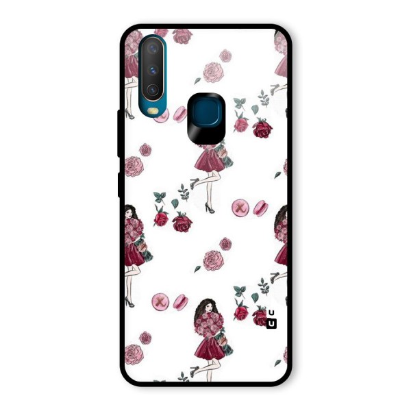 Girl With Flowers Glass Back Case for Vivo Y15