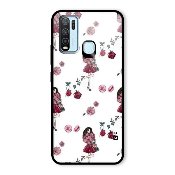 Girl With Flowers Glass Back Case for Vivo Y30