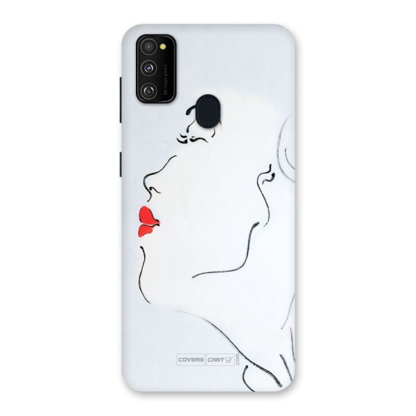 Girl in Red Lipstick Back Case for Galaxy M21