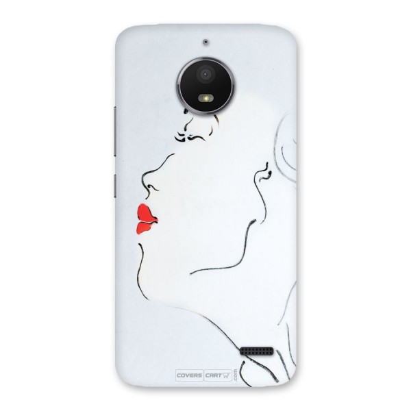 Girl in Red Lipstick Back Case for Moto E4