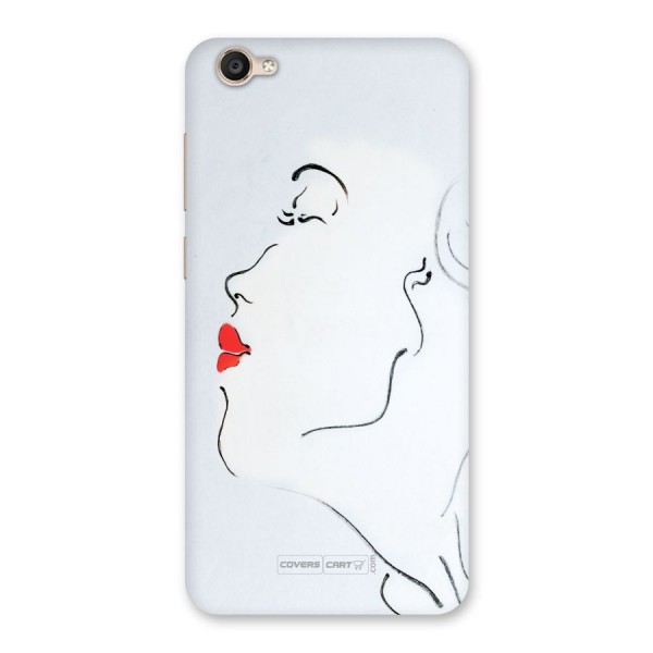 Girl in Red Lipstick Back Case for Vivo Y55s