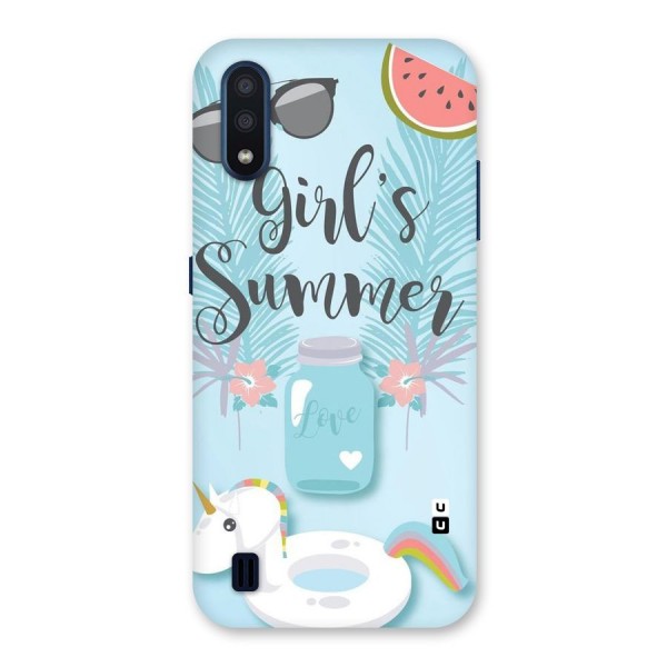 Girls Summer Back Case for Galaxy M01