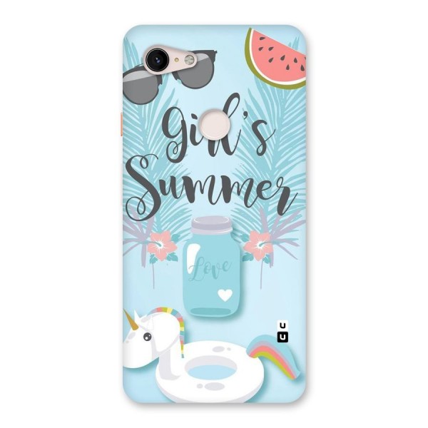 Girls Summer Back Case for Google Pixel 3 XL