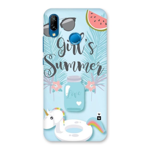 Girls Summer Back Case for Huawei P20 Lite