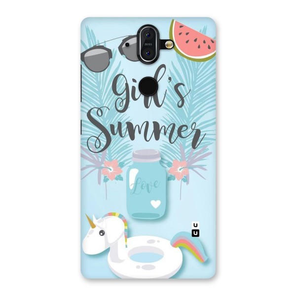 Girls Summer Back Case for Nokia 8 Sirocco