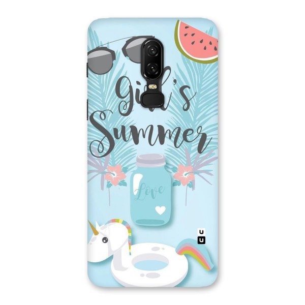 Girls Summer Back Case for OnePlus 6