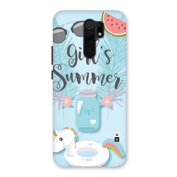 Girls Summer Back Case for Redmi 9 Prime