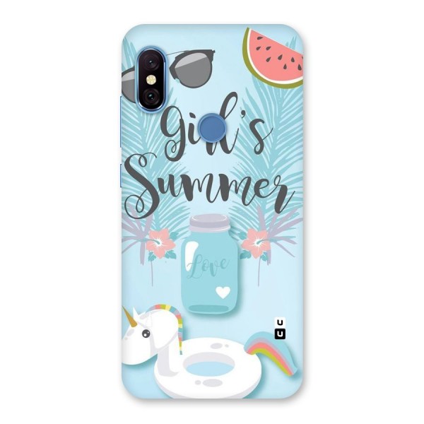 Girls Summer Back Case for Redmi Note 6 Pro