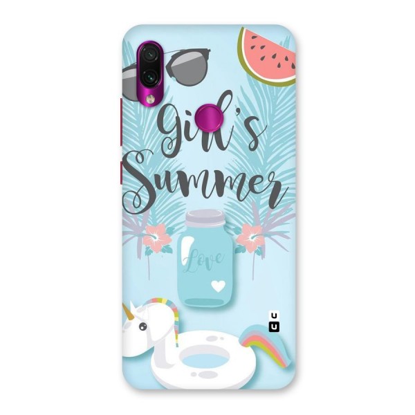 Girls Summer Back Case for Redmi Note 7 Pro