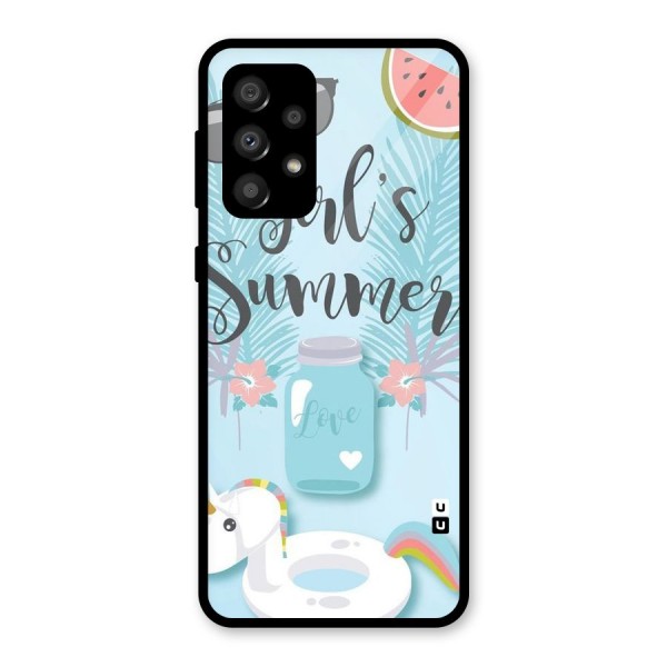 Girls Summer Glass Back Case for Galaxy A32