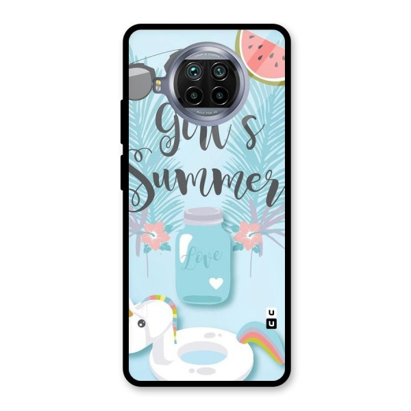 Girls Summer Glass Back Case for Mi 10i