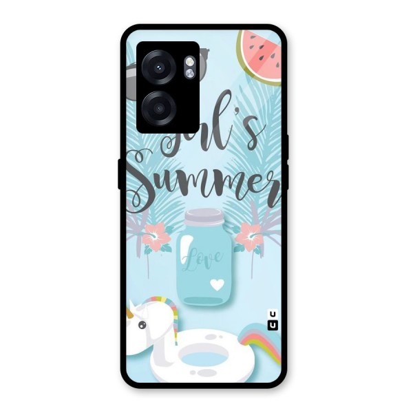 Girls Summer Glass Back Case for Oppo K10 (5G)