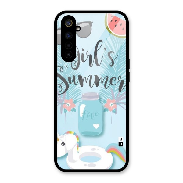 Girls Summer Glass Back Case for Realme 6