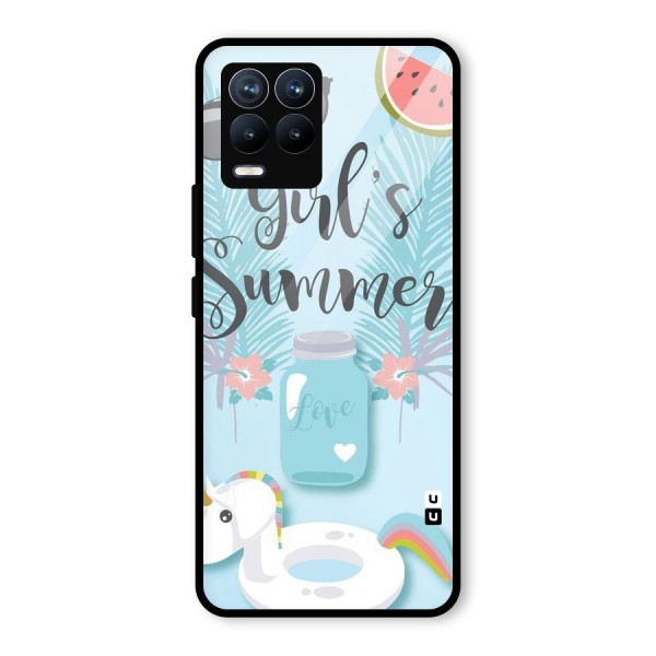 Girls Summer Glass Back Case for Realme 8 Pro