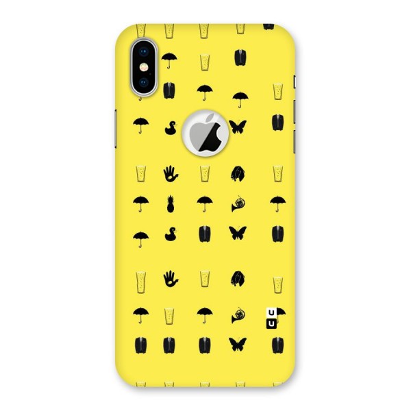 Glass Pattern Back Case for iPhone XS Logo Cut