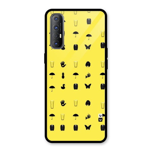 Glass Pattern Glass Back Case for Oppo Reno3 Pro