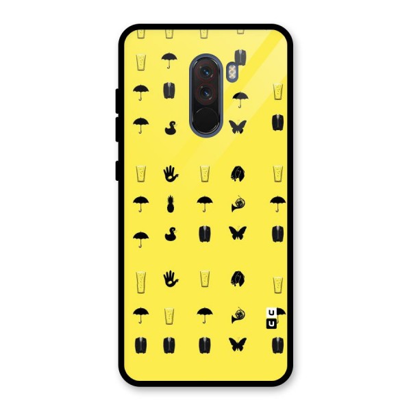 Glass Pattern Glass Back Case for Poco F1