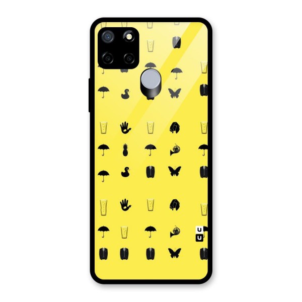 Glass Pattern Glass Back Case for Realme C12