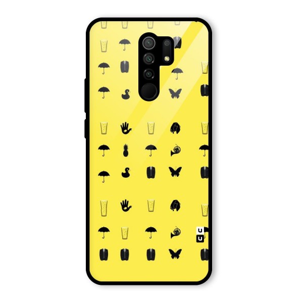 Glass Pattern Glass Back Case for Redmi 9 Prime