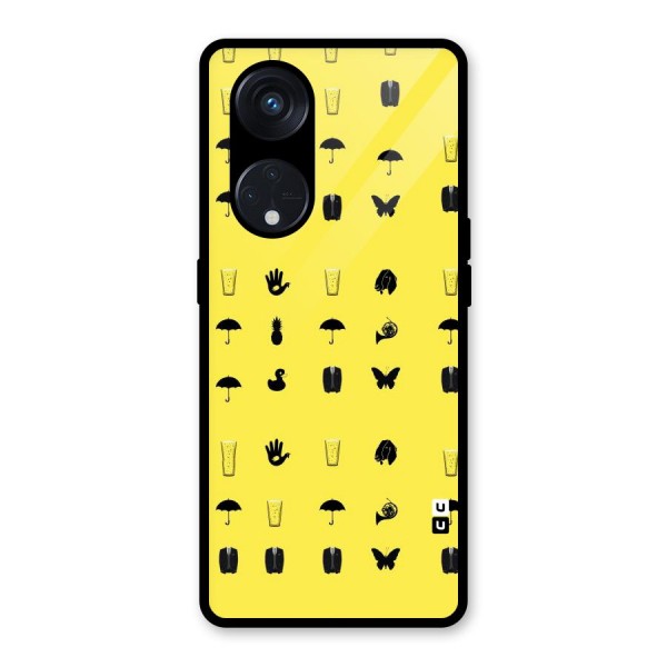 Glass Pattern Glass Back Case for Reno8 T 5G