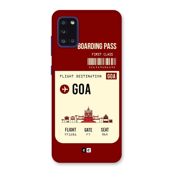 Goa Boarding Pass Back Case for Galaxy A31