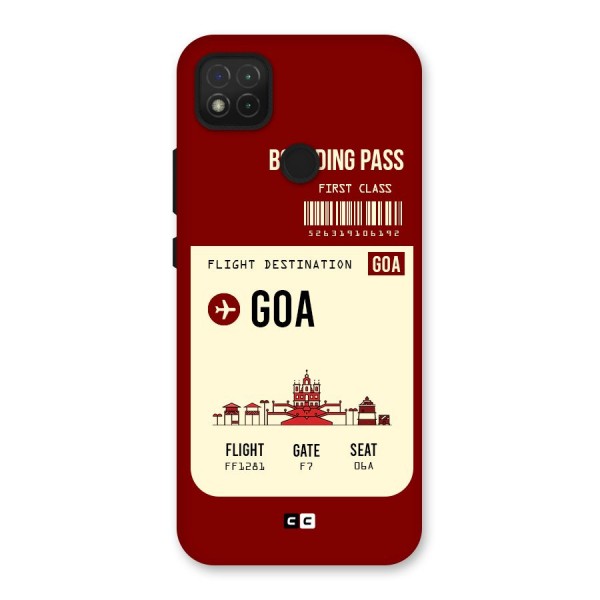 Goa Boarding Pass Back Case for Redmi 9C