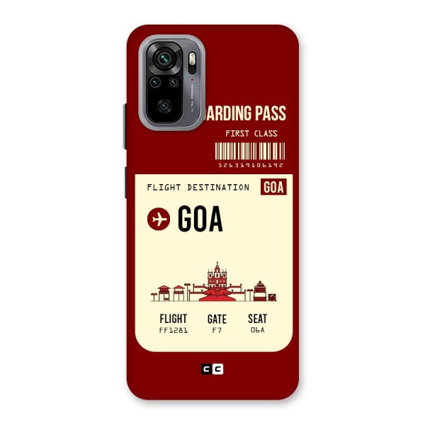 Goa Boarding Pass Back Case for Redmi Note 10