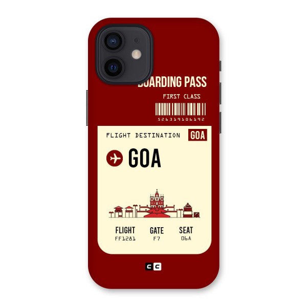 Goa Boarding Pass Back Case for iPhone 12