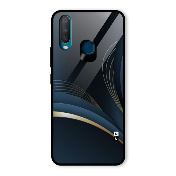 Gold Blue Beauty Glass Back Case for Vivo Y15