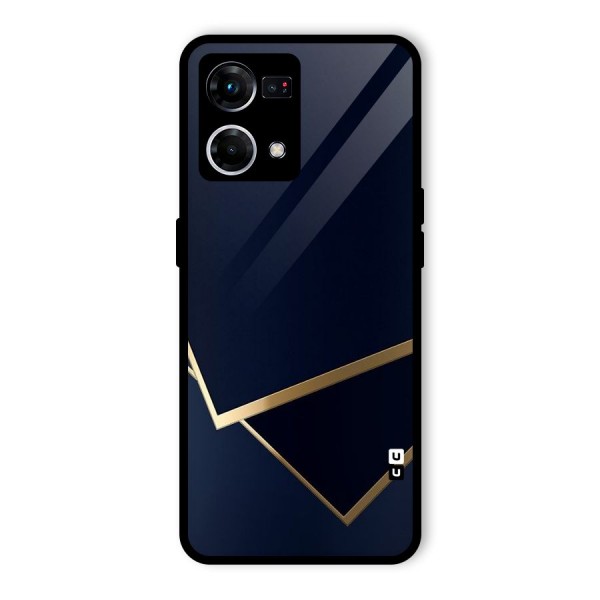 Gold Corners Glass Back Case for Oppo F21 Pro 4G
