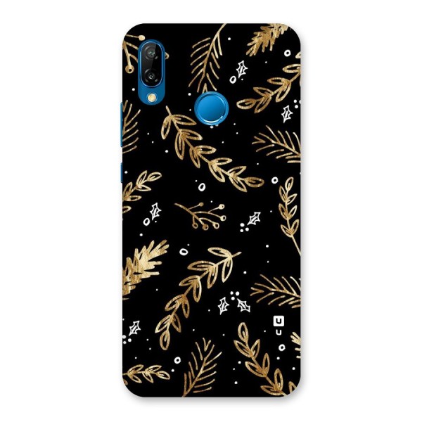 Gold Palm Leaves Back Case for Huawei P20 Lite