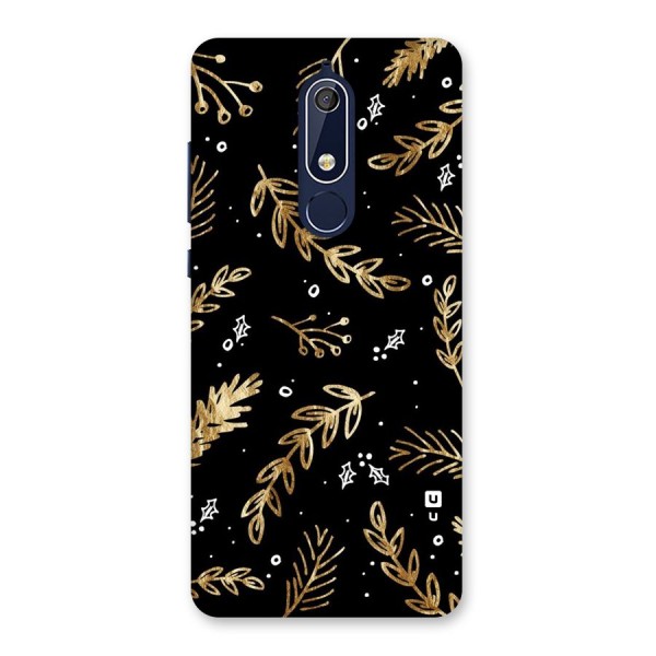 Gold Palm Leaves Back Case for Nokia 5.1