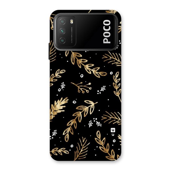 Gold Palm Leaves Back Case for Poco M3