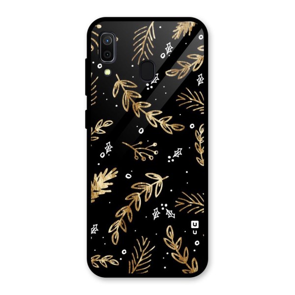 Gold Palm Leaves Glass Back Case for Galaxy A30