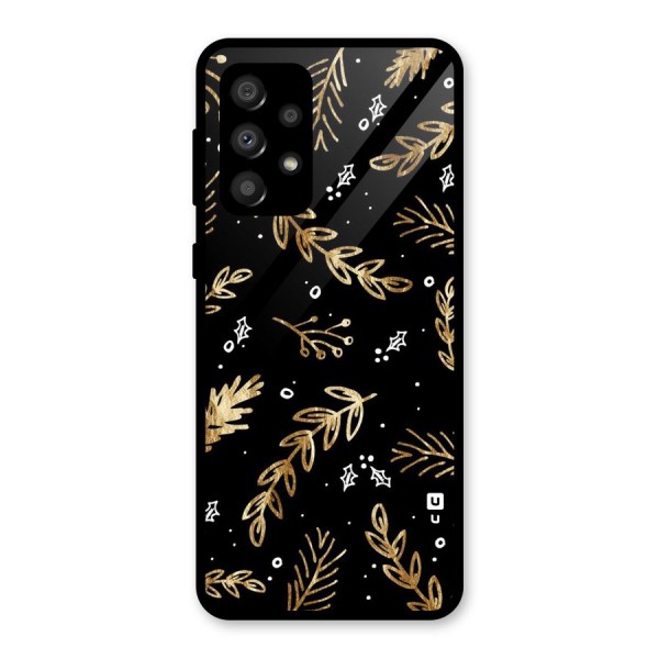 Gold Palm Leaves Glass Back Case for Galaxy A32