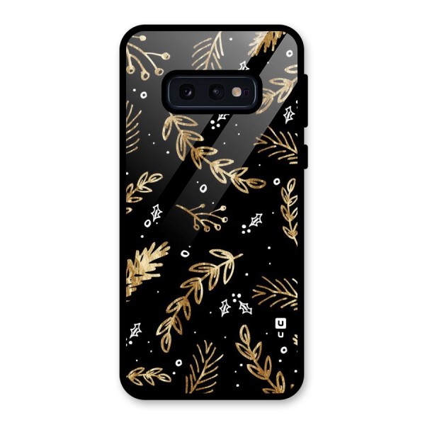 Gold Palm Leaves Glass Back Case for Galaxy S10e