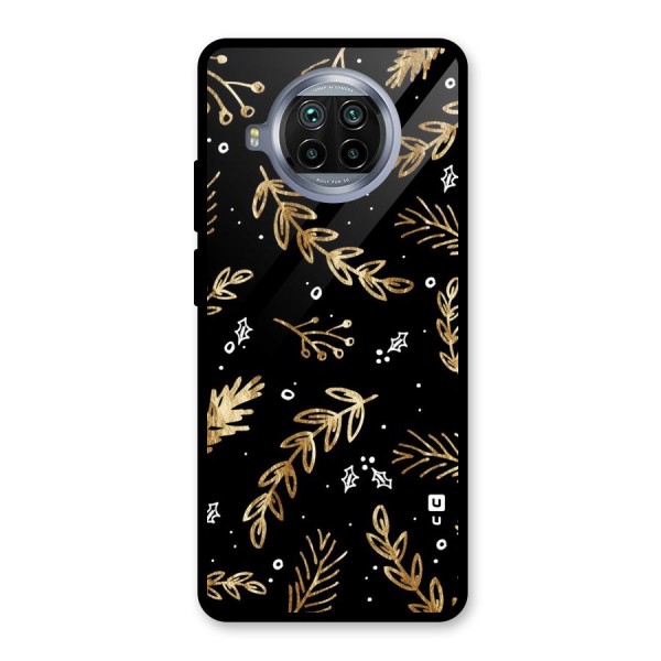 Gold Palm Leaves Glass Back Case for Mi 10i