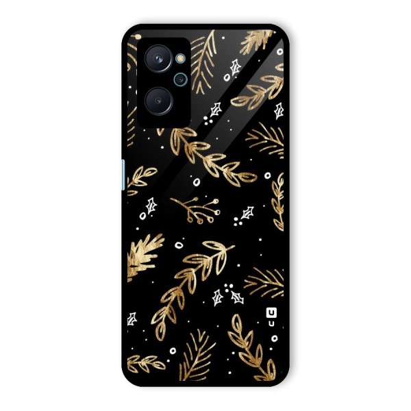 Gold Palm Leaves Glass Back Case for Realme 9i