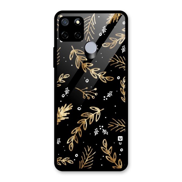 Gold Palm Leaves Glass Back Case for Realme C12