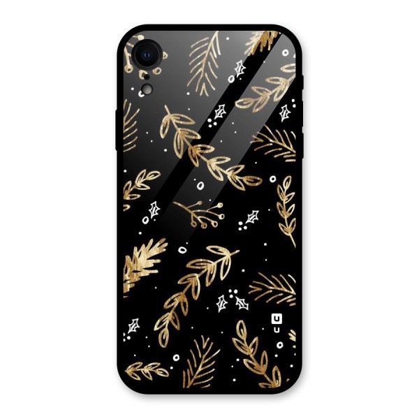 Gold Palm Leaves Glass Back Case for XR