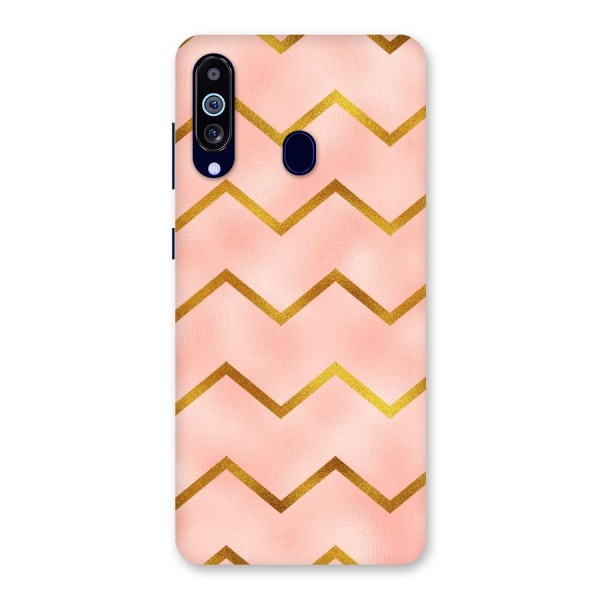 Gold Pink Pattern Back Case for Galaxy A60