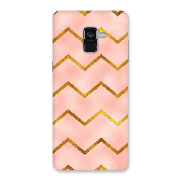 Gold Pink Pattern Back Case for Galaxy A8 Plus