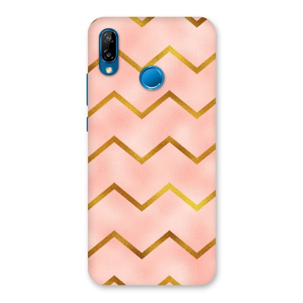 Gold Pink Pattern Back Case for Huawei P20 Lite