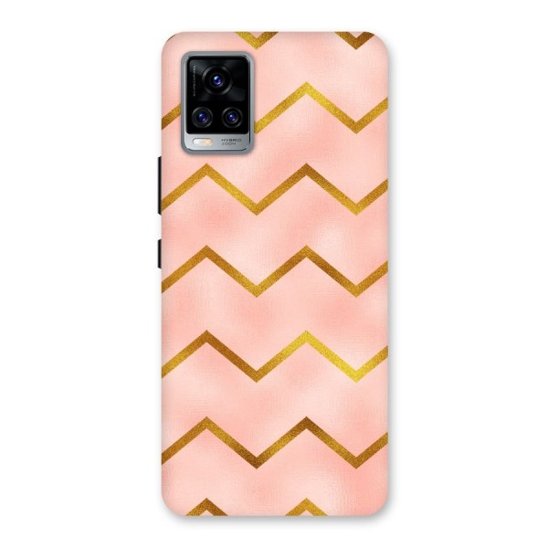 Gold Pink Pattern Back Case for Vivo V20 Pro