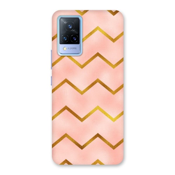 Gold Pink Pattern Back Case for Vivo V21 5G