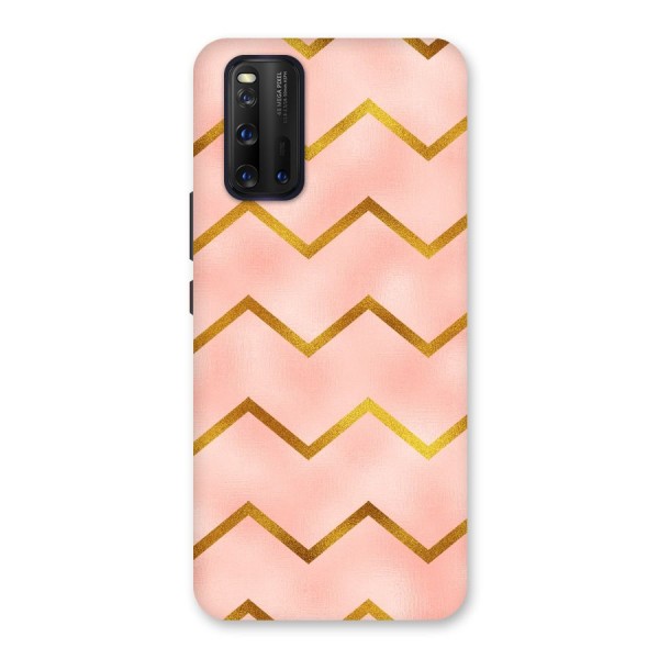 Gold Pink Pattern Back Case for Vivo iQOO 3