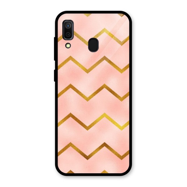 Gold Pink Pattern Glass Back Case for Galaxy A30