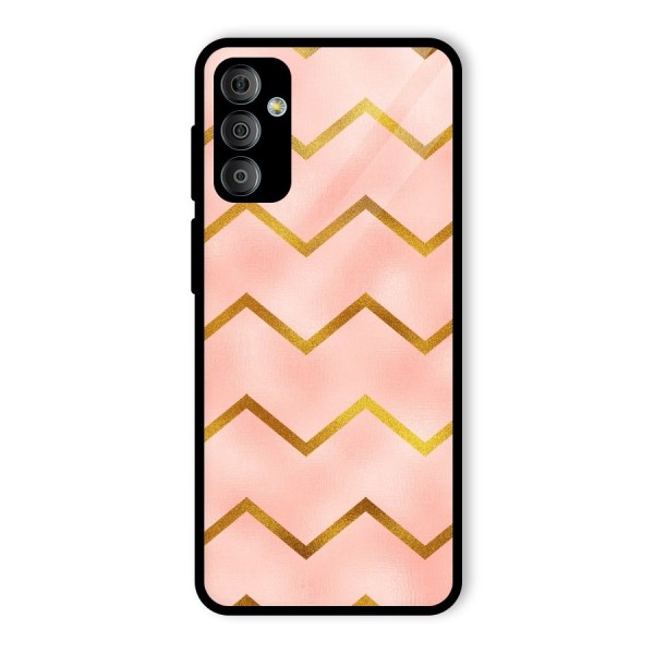 Gold Pink Pattern Glass Back Case for Galaxy F23