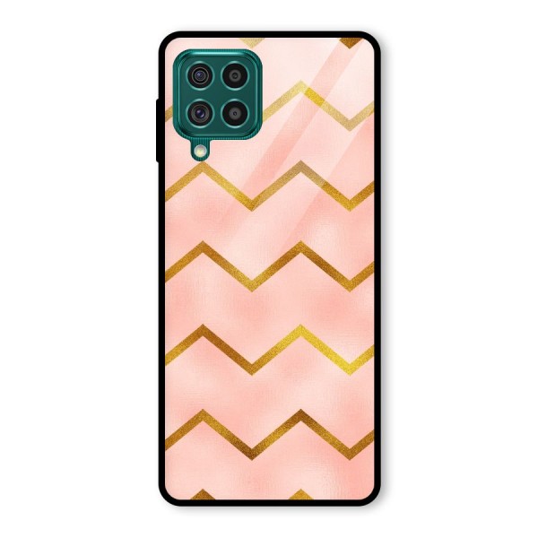 Gold Pink Pattern Glass Back Case for Galaxy F62